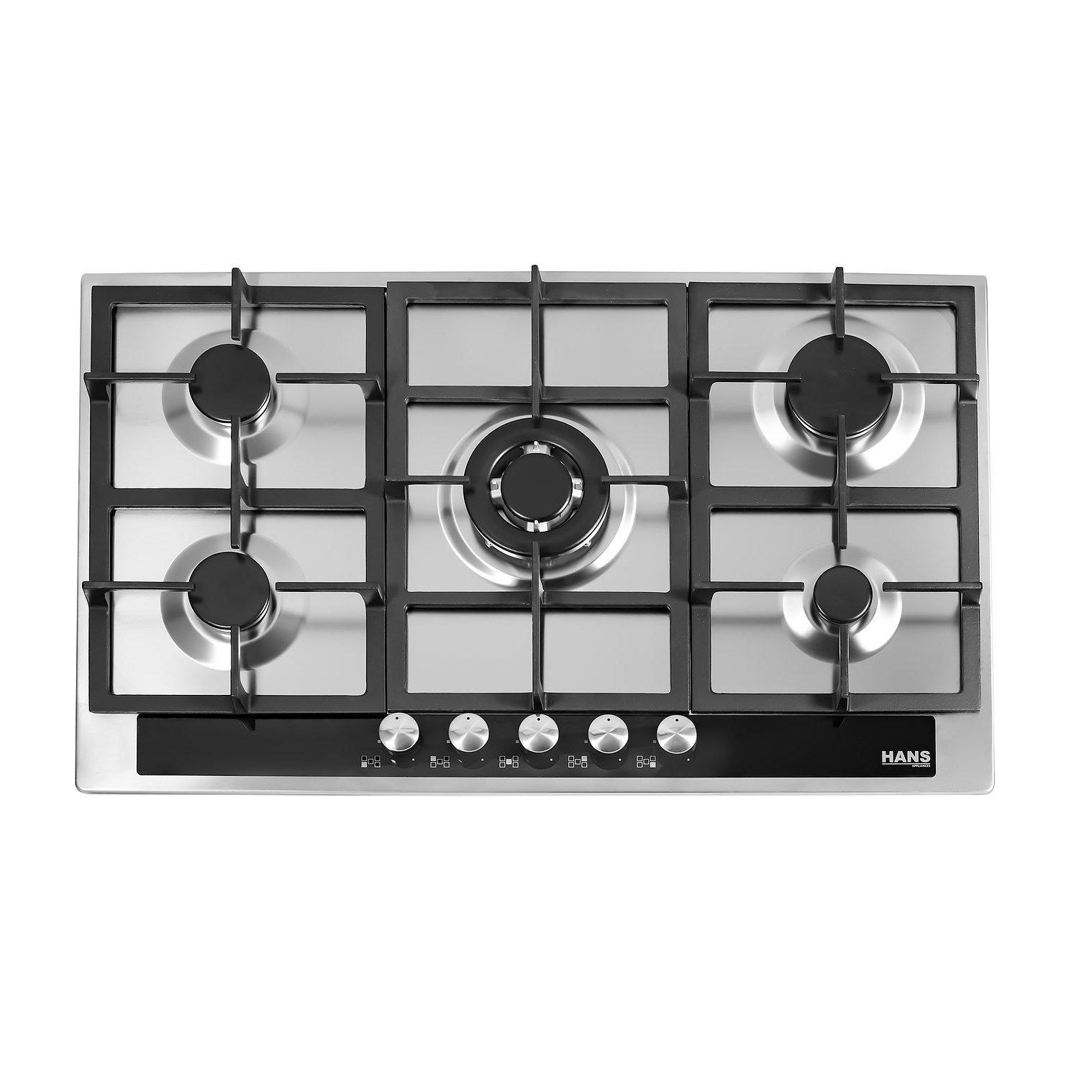 Hans 9740-24 built in hob| 90cm Built-in Gas Hob – Stainless Steel