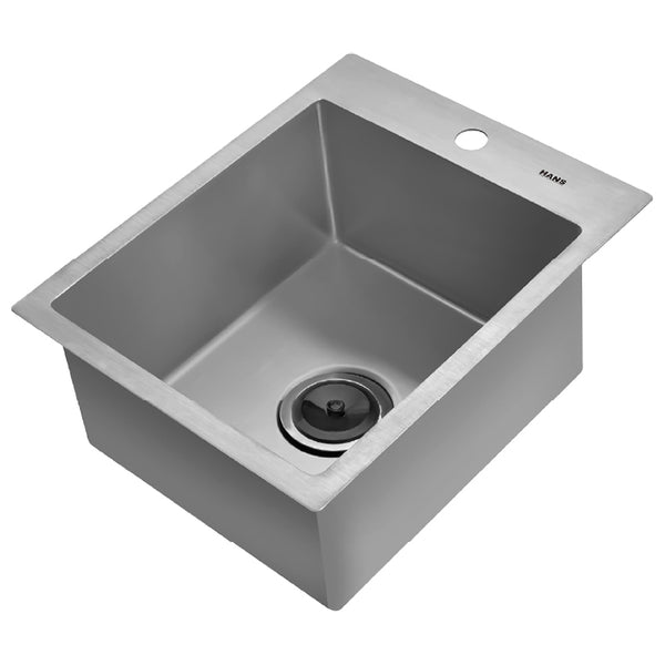 Hans Handmade Kitchen Sink 48 × 39 cm With Drain Chrome H 39-48B