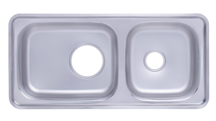 Hans Kitchen Sink 48 × 100 cm 2 Bowls With Drain Chrome ISD 1000