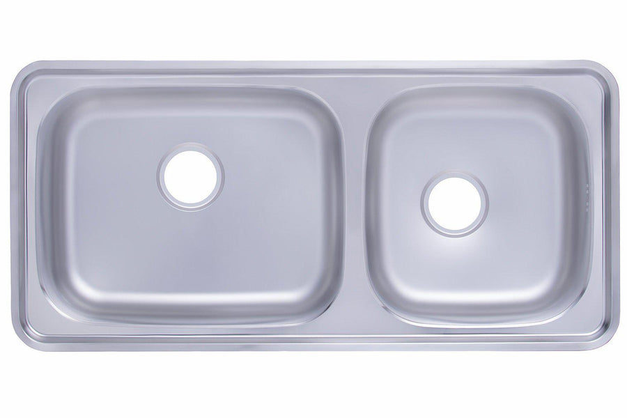 Hans Kitchen Sink 48 × 100 cm 2 Bowls With Drain Chrome USD 1000