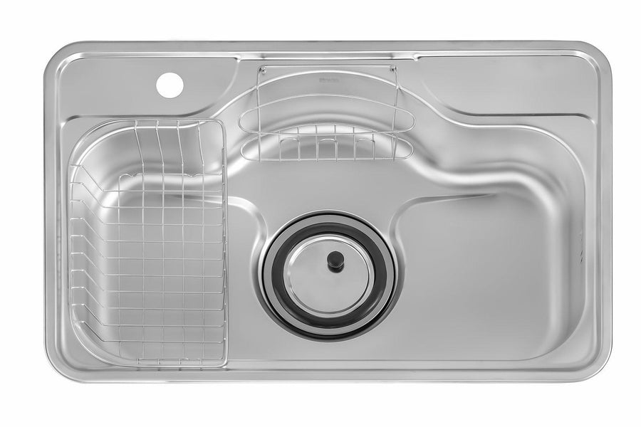 Hans Kitchen Sink 48 × 75 cm With Drain and accessories Chrome CDIC 750