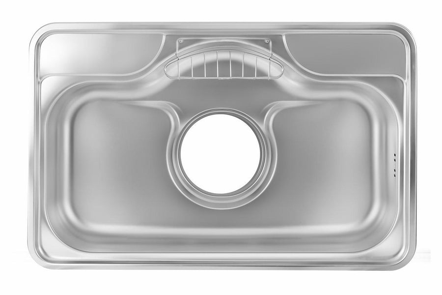 Hans Kitchen Sink 48 × 75 cm With Drain and accessories Chrome CDUC 750