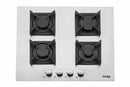 HANS 6111-23, built in gas hob, 60 cm, 4 burner, silver