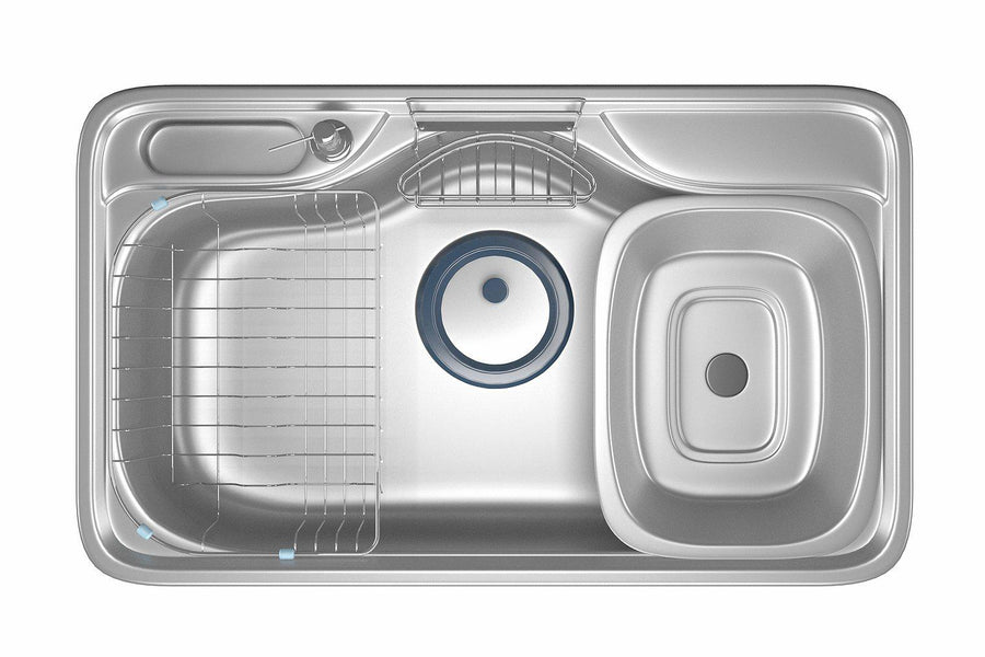 Hans Kitchen Sink 51 × 85 cm With Drain and accessories Chrome DJIS 850P