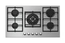 HANS 9131-05, built in gas hob, 90 cm, 5 burner, silver